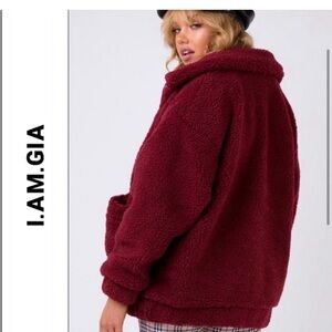 I.AM.GIA Burgundy Pixie Teddy Coat